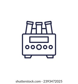 centrifuge machine icon, lab equipment line vector