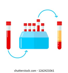 Centrifuge For Making Plasma In Dentistry, Dermatology And Mesotherapy. Vector Illustration In Flat Style