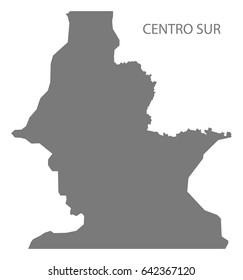 Centro Sur Equatorial Guinea map grey illustration silhouette