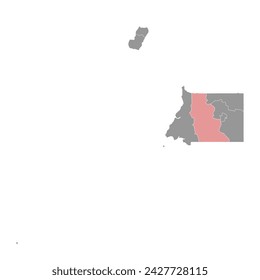 Centro Sur province map, administrative division of Equatorial Guinea. Vector illustration.