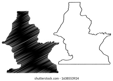 Centro Sur (Republic of Equatorial Guinea, Provinces of Equatorial Guinea) map vector illustration, scribble sketch Centro Sur Province map