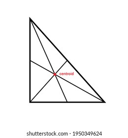 The Centroid Of A Right Angle Triangle Intersection Of Three Medians 