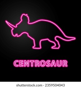 centrosaur neon sign, modern glowing banner design, colorful modern design trend on black background. Vector illustration.