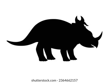 Centrosaurus Dinosaur Silhouette Vector Isolated on White Background