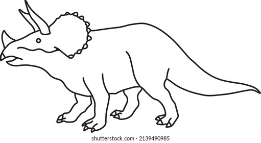 Centrosaurus Line Art Vector Drawing Stock Vector (Royalty Free ...