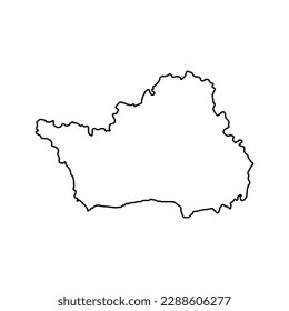 Centru development region map, region of Romania. Vector illustration.