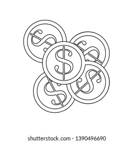 cents icon. Element of banking for mobile concept and web apps icon. Outline, thin line icon for website design and development, app development