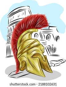 Centurion Roman Soldier With Colosseum