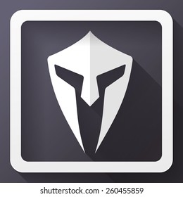 Centurion warrior helmet logo design element. Security visual identity.