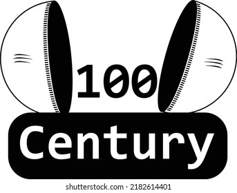 Century by the batsmen in cricket svg