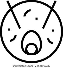 century egg icon. Thin linear style design isolated on white background