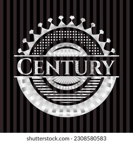 Century silver shiny badge. Vector Illustration. Mosaic. 