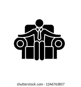 Ceo black icon, vector sign on isolated background. Ceo concept symbol, illustration 