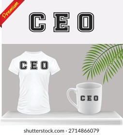 Paquete de Vector de marca CEO: Elemento de logotipo de tipografía elegante y de Profesional para camiseta de negocios, taza ejecutiva y Anuncio Corporativa. Liderazgo, Autoridad y Gestión Concepto Gráfico.
