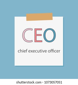 CEO Chief Executive Officer written in notebook paper- vector illustration