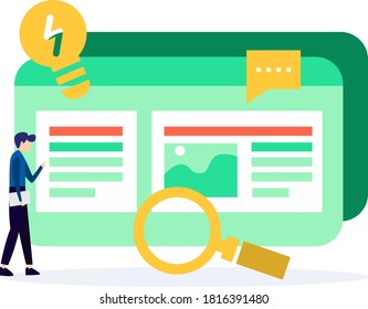 Ilustración de vectores de marketing de contenido y CEO