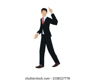 CEO or Employee with Cool Walking Gesture Illustration