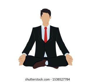 CEO or Employee with Meditating Gesture Illustration