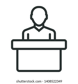 ceo founder presentation - minimal line web icon. simple vector illustration. concept for infographic, website or app.