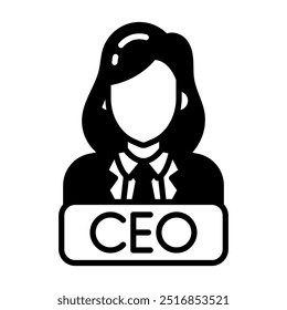 CEO Glyph Icon, Ilustración vectorial