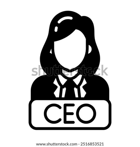 CEO Glyph Icon, Vector illustration