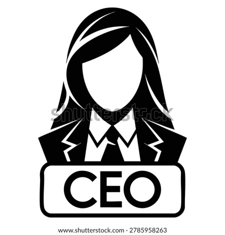 CEO glyph icon vector illustration featuring executive leadership concept, ideal for business management, corporate authority and office themes.