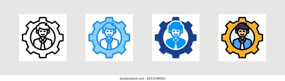 Conjunto de Colección de íconos de CEO de varios estilos