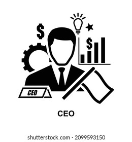 Ceo icon isolated on white background vector illustration. - Shutterstock ID 2099593150