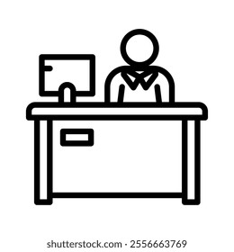ceo icon line vector illustration on white background.