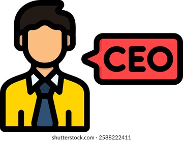 Ceo Icon Lineal Color Vector Illustration