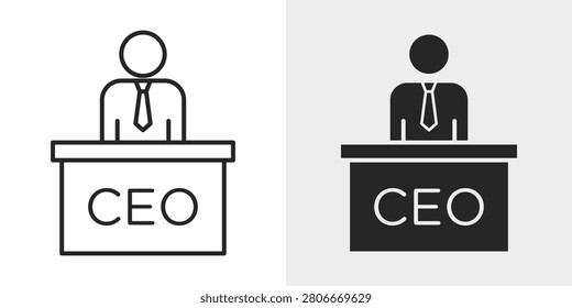 CEO Icon represents a chief executive officer and business leadership.
