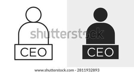 CEO Icon represents executive leadership, business management, and corporate authority with an editable outline vector illustration.