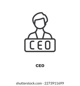 ceo icon. Thin line ceo icon from startup and strategy collection. Outline vector isolated on white background. Editable ceo symbol can be used web and mobile - Shutterstock ID 2273911699