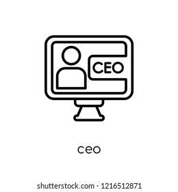 ceo icon. Trendy modern flat linear vector ceo icon on white background from thin line Startup collection, outline vector illustration