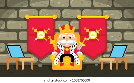 Ceo King business illustration. Great as web illustration, landing page. 100% vector layered