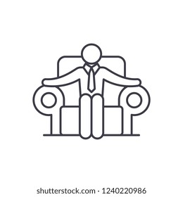 Ceo line icon concept. Ceo vector linear illustration, symbol, sign