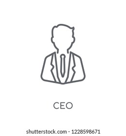 Ceo linear icon. Modern outline Ceo logo concept on white background from Startup Strategy and Success collection. Suitable for use on web apps, mobile apps and print media.