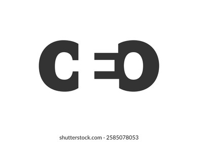 CEO logo design. Initial letter C E O bold font style for tech startups, consulting, corporate branding. Creative company name, headlines typography identity, trendy logotype. Vector illustration.