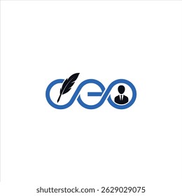 CEO logo with infinity, feather, figure logo design