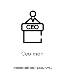 ceo man vector line icon. Simple element illustration. ceo man outline icon from people concept. Can be used for web and mobile