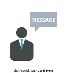 CEO Message Vector. Business And Finance Concept. Flat Illustration On White Background.