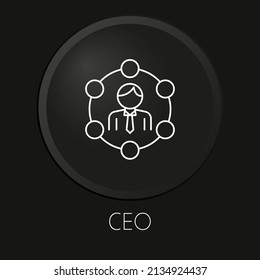  Ceo minimale Vektorgrafik Symbol auf 3D-Schaltfläche einzeln auf schwarzem Hintergrund. Premium-Vektorgrafik.

