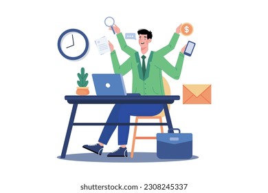 CEO multitasking projects and tasks.