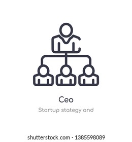 Ceo Outline Icon. Isolated Line Vector Illustration From Startup Stategy And Collection. Editable Thin Stroke Ceo Icon On White Background