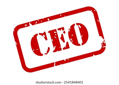 CEO red rubber stamp vector with texture isolated