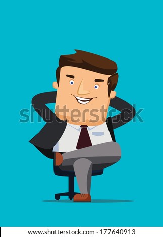 CEO sitting in a chair with big idea vector illustration