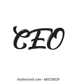 ceo, text design. Vector calligraphy. Typography poster. Usable as background.