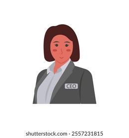 CEO, Women Career Flat Vector Illustration