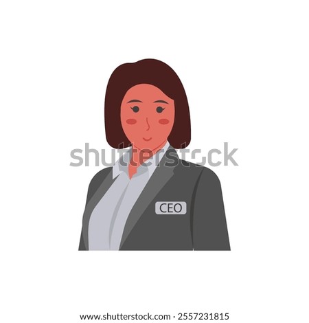 CEO, Women Career Flat Vector Illustration