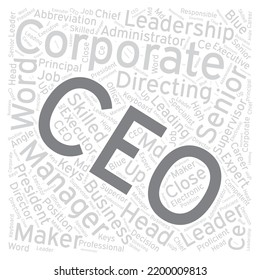 CEO Word Cloud Art Detailed Vector